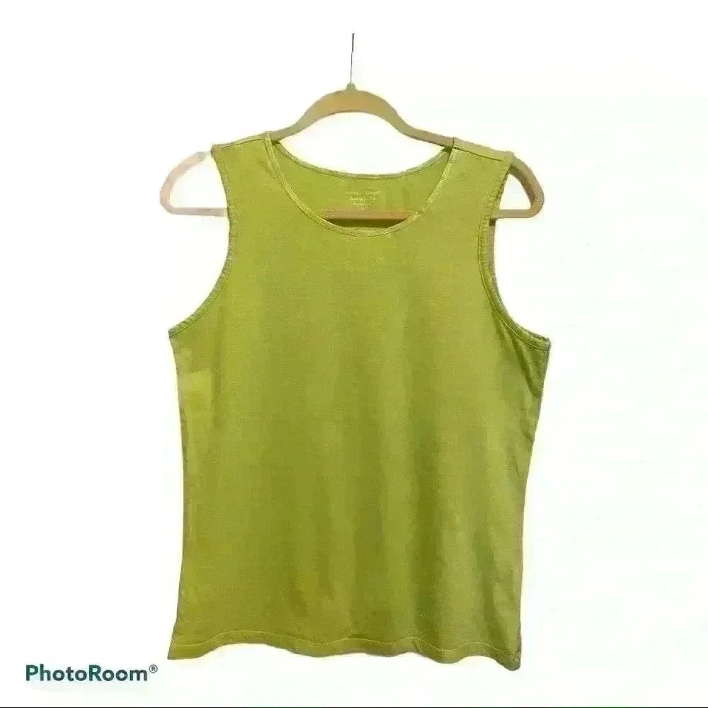 Electric green sleeveless T.